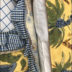 Custom designer fabric 27”x27” pillow covers.